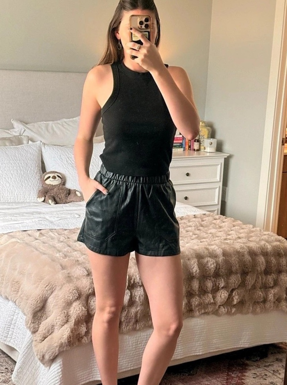 BB Dakota faux leather shorts High Waist Black Size Small